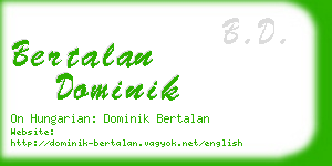 bertalan dominik business card